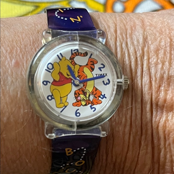 Timex Blue Jelly Strap Watch with Winnie the Pooh and Tigger - Picture 1 of 10